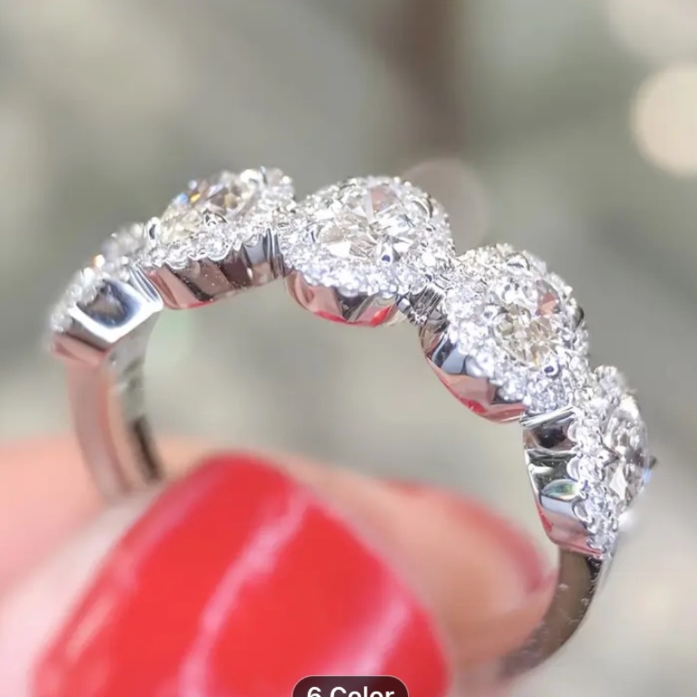9.25 Sterling Silver & White Topaz Women's Ring 9